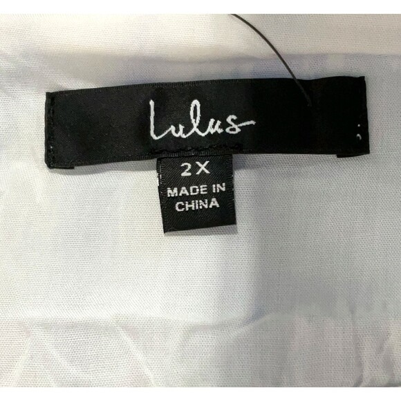 Lulus Shore of Yourself Blue Striped Tie Strap Tiered Mini Dress 2X Cotton NWT - Picture 11 of 12